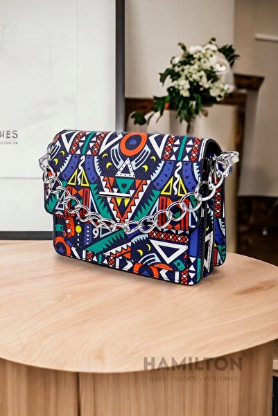 HAMILTON Оригинална дамска регулируема чанта през рамо с текстурирана верижка...