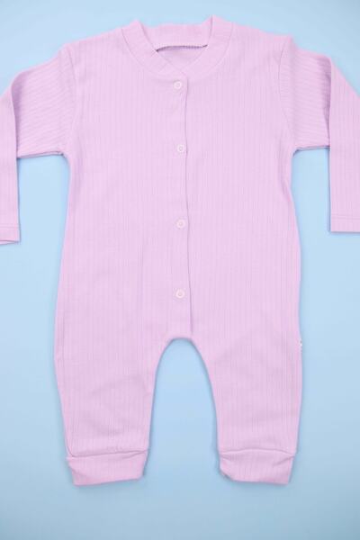 Lindakids Fitilli Düz Lila Kız Bebek Tulum