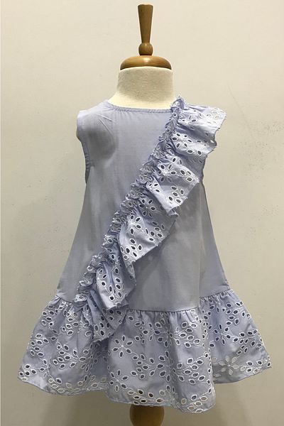 Çikoby Baby Girl Blue Laced Dress