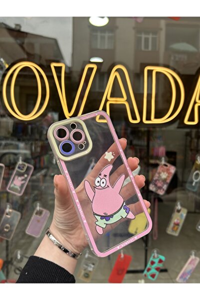 OVADA Iphone 12 Pro Max Uyumlu Kamera Korumalı Çizgi Film Karakterli Silikon Şeffaf Kılıf