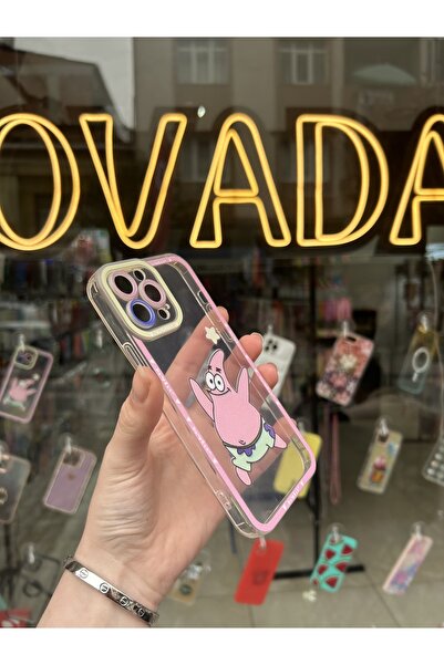 OVADA Iphone 12 Pro Max Uyumlu Kamera Korumalı Çizgi Film Karakterli Silikon Şeffaf Kılıf