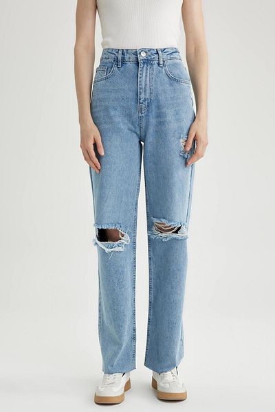DeFacto 90s Wide Leg - Ripped Detailed Long Jeans A5148ax23hs