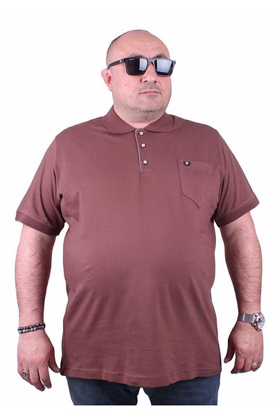 MocGrande Μπλουζάκι Polo Classic Lycra μεγάλου μεγέθους 11501 Tan