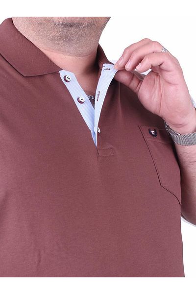 MocGrande Μπλουζάκι Polo Classic Lycra μεγάλου μεγέθους 11501 Tan