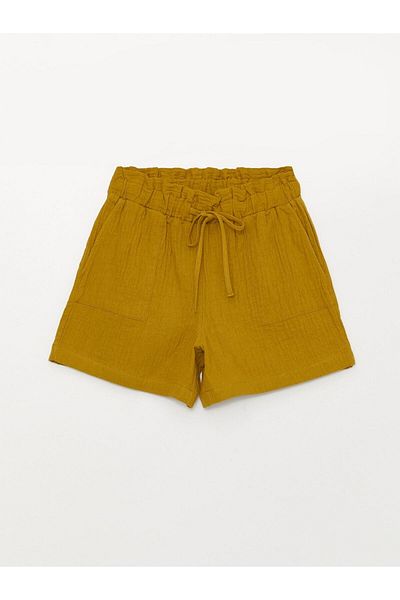 LC Waikiki Comfortable Fit Plain Muslin Women's Shorts with Elastic Waist