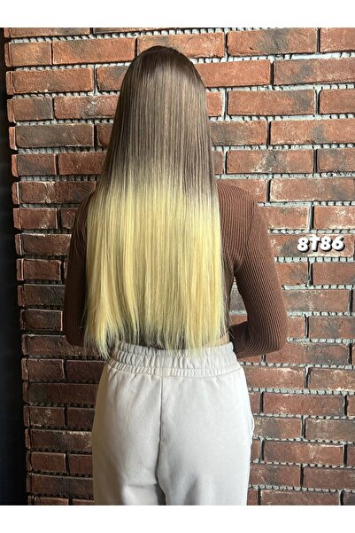 Suzan Peruk Fiber Sentetik Düz Yarım Ay + 2 Yan Çıt Çıt - 8t86