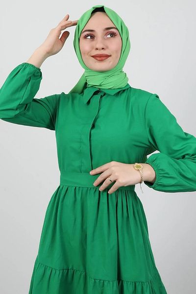 CNG MODA Standard Buttoned Dress Fuchsia
