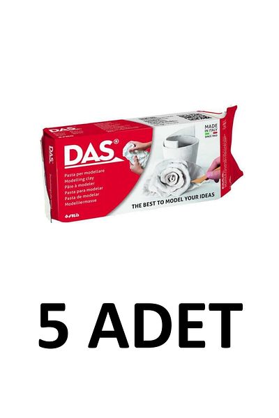 Das 5 Pieces Air Drying Ceramic Clay Plasticine Natural 500 Gr White