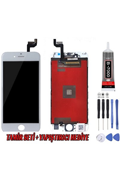Genos Apple Iphone 6s Lcd Ekran A Kalite Beyaz Montaj Kiti Hediye