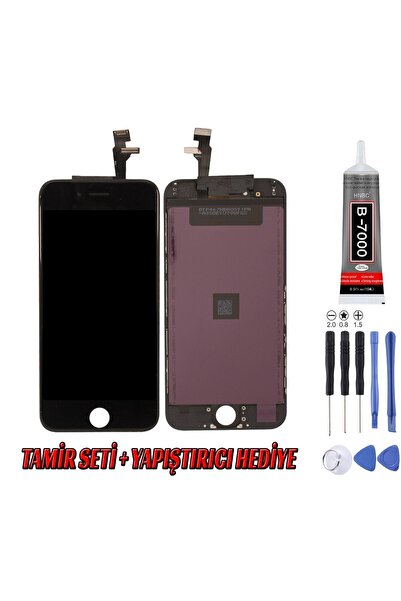 Genos Apple Iphone 6 Lcd Ekran A+ Siyah Montaj Kiti Hediye