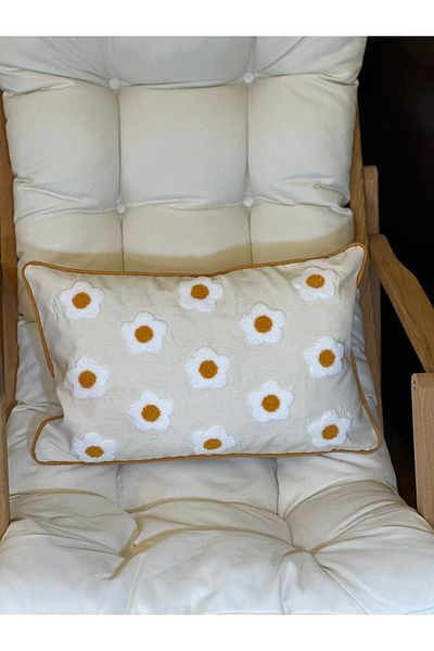 BUGİ HOME COLLECTİON Декоративна калъфка за възглавница с бродерия и флорален мотив