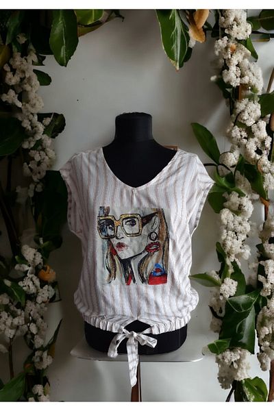 BEBE PLUS Printed, Tie-Up Blouse