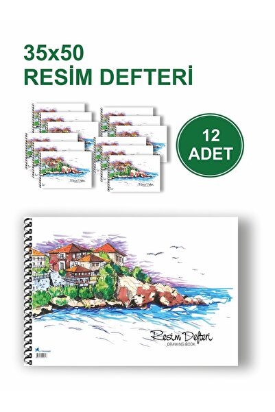 mediart 35x50 Resim Defteri Spiralli Karton Kapak 35x50 Cm 15 Yaprak Resim De...
