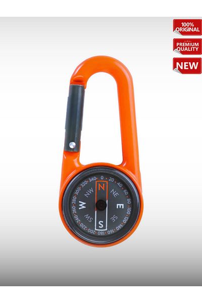 OverPazar GeonauteCompact50 - Black/blood Orange, Compass with Carabiner and Orienting