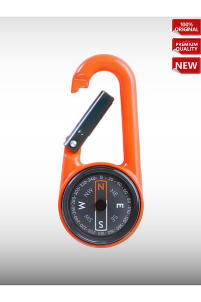 OverPazar GeonauteCompact50 - Black/blood Orange, Compass with Carabiner and Orienting