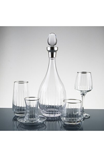 ucuzcuyuzavm 61 Parça 12 Kişilik Gümüş El Dekor Kesme Su Takımı