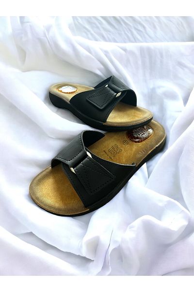 ElisPoly Elis Jelli Black Heel Spur Special Ανατομικές Γυναικείες Ορθοπεδικές Παντόφλες