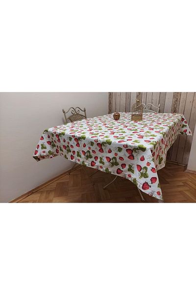gonk Rectangular Duck (LIQUID PUSHER, SPOT-PROOF) Fabric, Strawberry Pattern, Dining Table Cloth