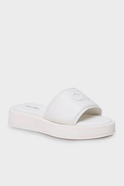 Calvin Klein Thick Sole Leather Slippers with Logo Hw0hw01487 Ybj