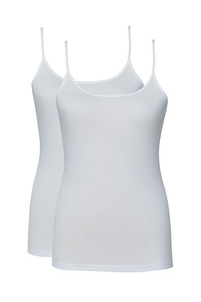 Blackspade Women's White Thin Strap Undershirt 2 Pack 1591