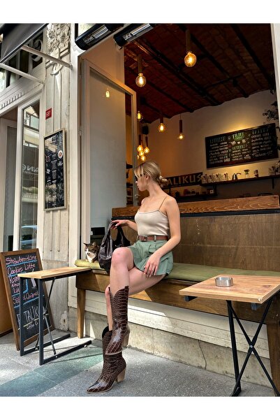 R&G RIMANERE GIOVANI Кемер Детальний Поплін Тканина Міні Жіноча Спідниця