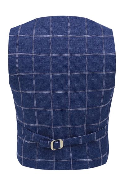 SIRRI Boy's Blue Plaid Stamp Single Vest