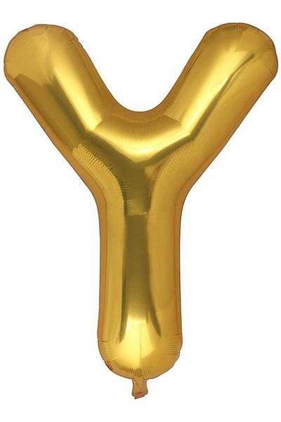 BeySüS 40 Inch Letter Foil Balloon - Gold Letter Y