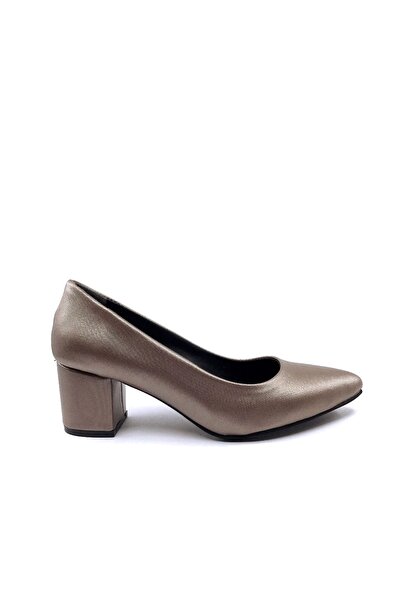 AYAKKABIMOOD Cc 100 6 Cm Platin Şanel Topuklu Ayakkabı