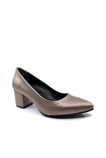 AYAKKABIMOOD Cc 100 6 Cm Platin Şanel Topuklu Ayakkabı