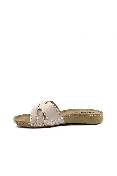 ARYAN 11-901 Μπεζ μεσαίες καλοκαιρινές γυναικείες παντόφλες