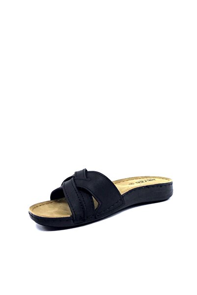 ARYAN 11-901 Μαύρες μεσαίες καλοκαιρινές γυναικείες παντόφλες