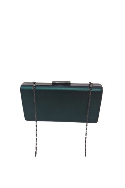 TOLEATHER Abiye Çanta - Hakiki Deri El Çantası - Füme Kasa Emerald Yeşil Gece...