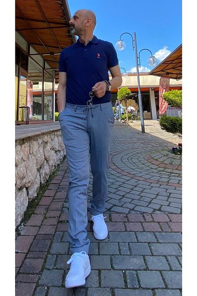 Ecer Alpino Ανδρικό Αθλητικό Slimfit Παντελόνι Καρό Λινό 81382310-12 Νεπάλ