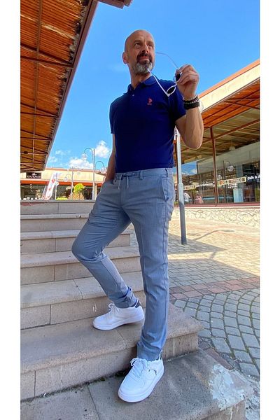 Ecer Alpino Ανδρικό Αθλητικό Slimfit Παντελόνι Καρό Λινό 81382310-12 Νεπάλ