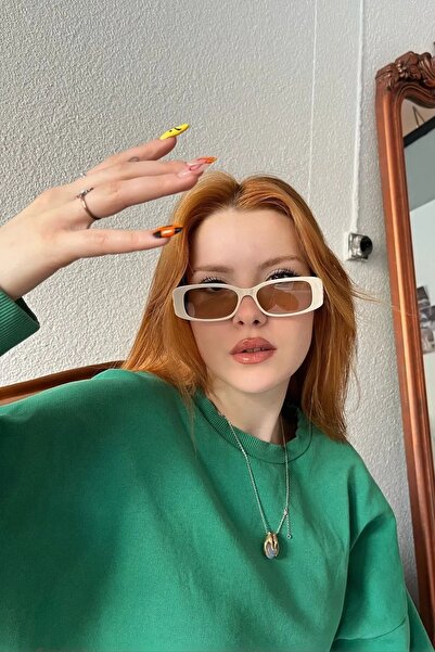 LOOKUP NEW Unisex Women Men Uv400 Protected Cream Beige Gold Gb Detail Square...