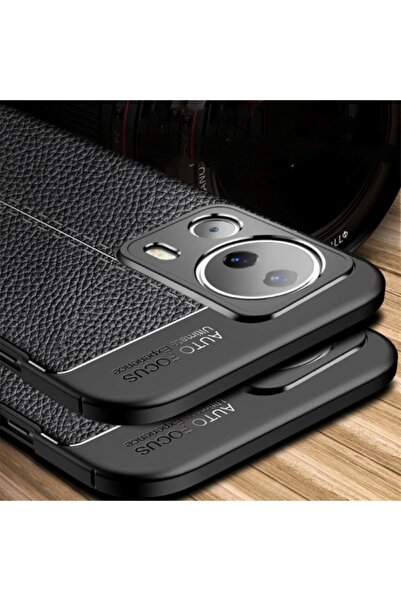 Nezih Case Xiaomi Mi 13 Lite Uyumlu Deri Görünümlü Dikiş Desenli Kamera Korum...