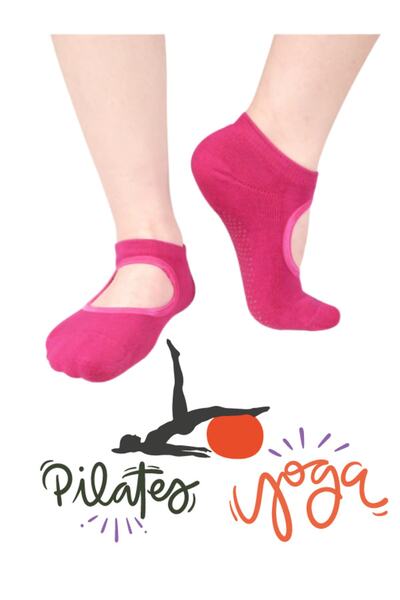 Bonapart 1 ζευγάρι Γυναικείες κάλτσες Yoga Neon Pink Αντιολισθητική Σόλα Ειδικής Σειράς
