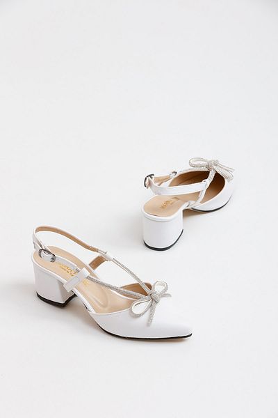 marinarosse Women's Diana White Skin Classic Heeled Shoes