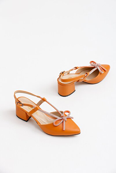 marinarosse Pantofi cu toc clasic Diana piele portocalie de damă
