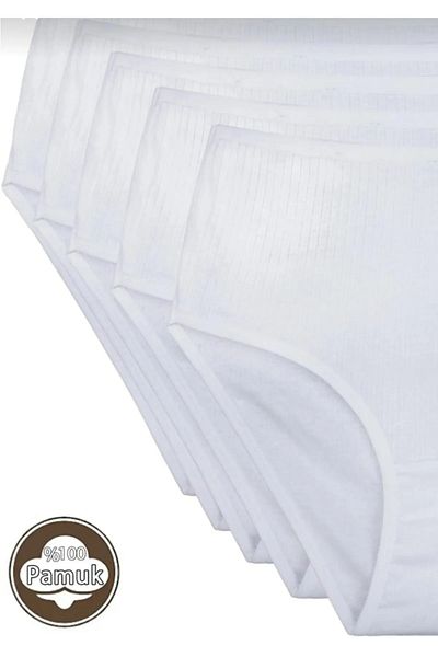 Papatya Women's Panties High Waist 100% Cotton Bato Comfortable Daily Laundry Pack of 5