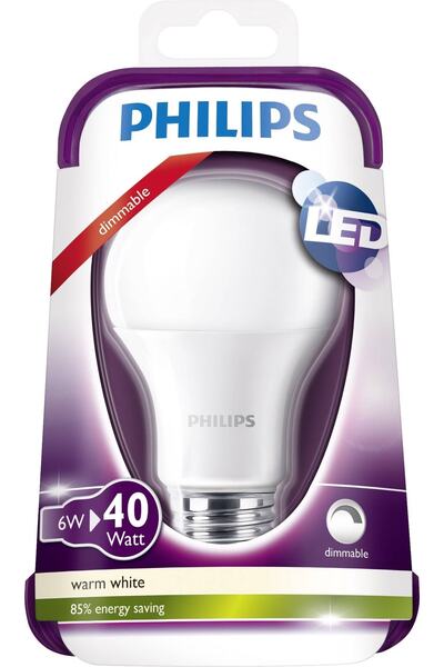 Philips 6w =40w Dim Edilebilir Led Ampul/2700k-sarı Işık) Dimmable