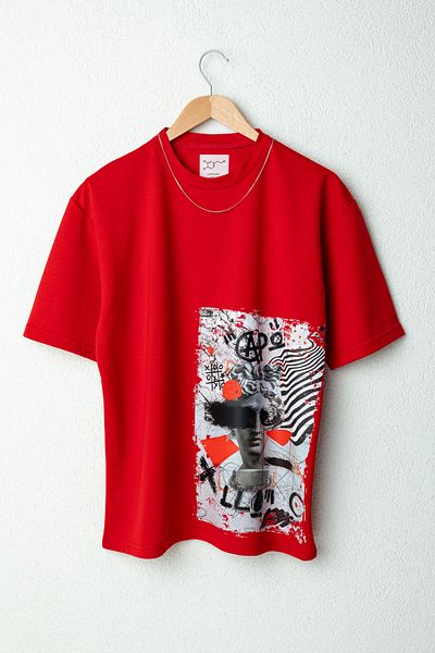 Wolters Outdoors Men's Dopamine Oversize Printed Cotton Crew Neck Short Sleeve T-shirt