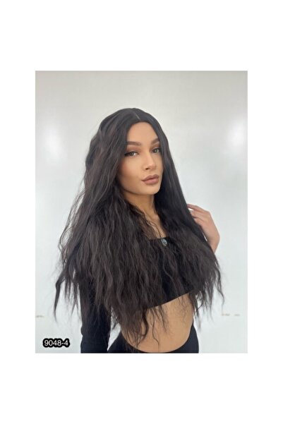 Suzan Peruk Kabarık Dalgalı Uzun Fiber Sentetik Peruk - Kahverengi