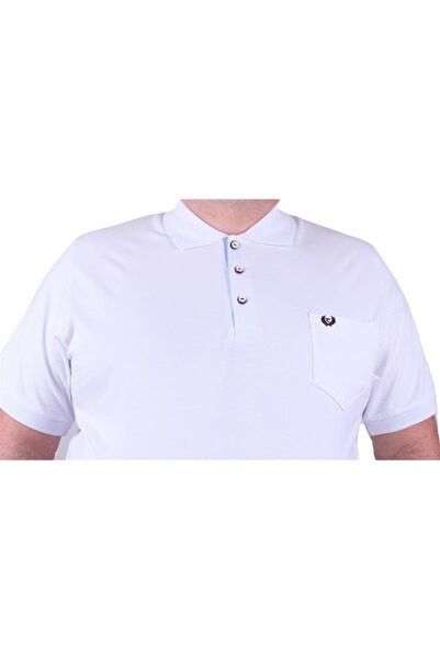 MocGrande Μπλουζάκι Polo Classic Lycra μεγάλου μεγέθους 11501 Λευκό