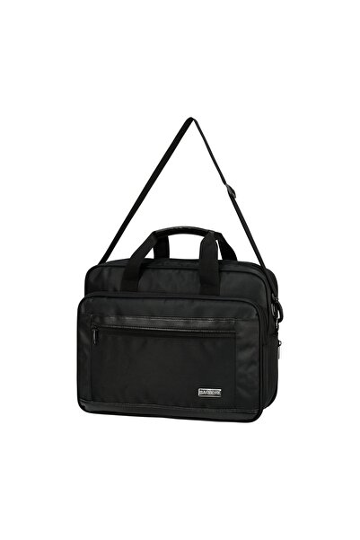 barberri Unisex Siyah 16.5 Inç Körüklü Genişleyebilir Laptop & Evrak Çantası