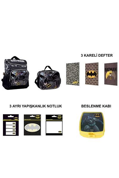 Batman School Bag Set (9 Piece Set)