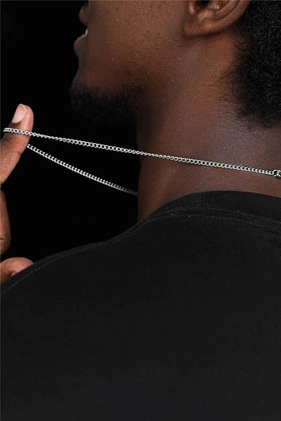 The Collection Men's Silver Steel Necklace Ttc30094-496-a