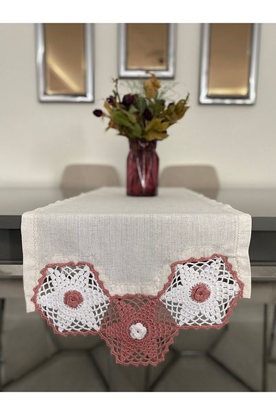 Parla Life Πλεκτό Μοτίφ Λινάρι Runner 40x140 εκ