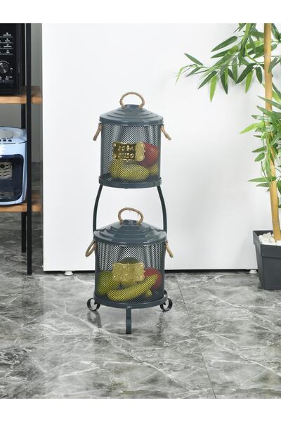 Yıldıray Metal Metal 2 Katlı Küçük Boy Fileli Patates Soğan Kovası