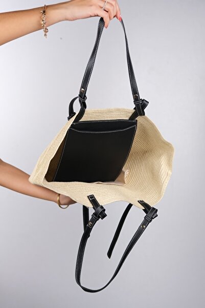 LuviShoes Arias Beige Straw Women's Shoulder Bag